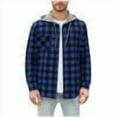 thumbnail image 1 of OHMZYZO Flannel Shirt for Men Long Sleeve Button Down Plaid Hoodies Jacket Casual Lightweight Hooded Shirt with Pockets, 1 of 7