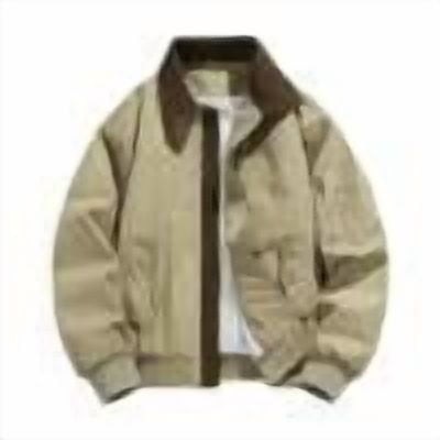 OHMZYZO Men's Bomber Jacket Lightweight Lapel Zip Up Windbreaker Casual Vintage Fall Coat with Pockets