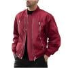 OHMZYZO Men's Bomber Jacket Lightweight Stand Collar Zip Up Jacket Windbreaker Casual Fall Coat with Pocket