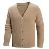 OHMZYZO Men's Cardigan Sweater V Neck Long Sleeve Button Down Knitted Sweater Casual Lightweight Jacket with Pockets Fall Clothes