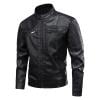 OHMZYZO Men's Fashion Coats Vintage Leather Jackets Casual Men Faux Leather Motorcycle Jackets Biker Zipper Pockets Coats
