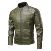 OHMZYZO Men's Faux Leather Jacket Collar Zip Up Motorcycle PU Jackets Lightweight Outerwear Biker Vintage Coat