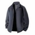 thumbnail image 1 of OHMZYZO Men's Fleece Full Zip Jacket Long Sleeve Warm Winter Coat Casual Lightweight Outerwear with Zip Pocket, 1 of 4