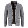OHMZYZO Men's Fleece Lined Cardigan Sweaters V Neck Long Sleeve Button Down Knitted Sweater Casual Winter Warm Coat Jackets