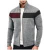 OHMZYZO Men's Full Zip Cardigan Sweaters Slim Fit Stand Collar Up Sweater Jacket Casual Color Block Lightweight Coat