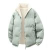 OHMZYZO Men's Sherpa Fleece Lined Quilted Jackets Winter Warm Thick Stand Collar Coat Cold Weather Thermal Jacket