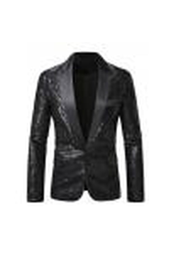 Men's Shiny Sequin Blazer Jacket 70s Disco Sparkling Metallic Tuxedo Coat Weddings Prom Nightclubs Dress Suit Jacket