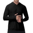 thumbnail image 1 of OHMZYZO Men's Sun Protection Hoodie Shirts Long Sleeve UPF 50+ Swim Shirt with Hood Lightweight Quick Dry Running Hiking Tops Black M, 1 of 8