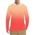 thumbnail image 1 of OHMZYZO Men's Sun Protection Hoodie Shirts Long Sleeve UPF 50+ Swim Shirt with Hood Lightweight Quick Dry Running Hiking Tops ZZ-Orange XL, 1 of 7