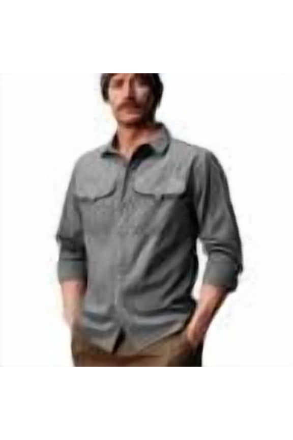 Men's Sun Protection Shirt Jackets with Zipper Pockets Long Sleeve Button Down Shirts UPF 50+ UV Quick Dry Cooling Shirts for Men Hiking Travel