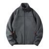 OHMZYZO Mens Fleece Jacket Full Zip Lightweight Stand Collar Warm Jackets Casual Outdoor Windproof Coat with Pockets