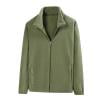 OHMZYZO Mens Fleece Jacket Full Zip Stand Collar Warm Jackets Casual Lightweight Outdoor Windproof Coat with Pockets