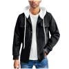 thumbnail image 1 of OHMZYZO Mens Lightweight Jackets with Hood Drawstring Sleeve Long Button Down Jacket Casual Vintage Fall Outwear with Pockets, 1 of 9