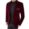 OHMZYZO Mens Velvet Blazer Slim Fit Fashion Suit Jacket for Wedding Prom Dinner Party