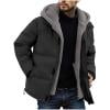 OHMZYZO Mens Warm Puffer Jacket Full Zip Padded Thermal Winter Hooded Down Coats Outdoor Windproof Hiking Ski Overcoat