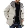 OHMZYZO Mens Warm Puffer Jacket Full Zip Padded Thermal Winter Hooded Down Coats Outdoor Windproof Hiking Ski Overcoat