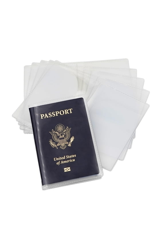 Clear Passport Cover - Pack of 6, Waterproof & Durable for Travel