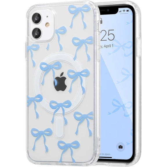 OHOB-COOL Magnetic Bow Case for iPhone 15 - MagSafe Compatible, Slim Clear Ribbon, Anti-Yellowing