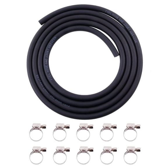 OHOB-COOL Performance 1/4 Inch (6mm) ID NBR Fuel Line Hose10 FT with 10 PCS Hose ClampsPush-on/Lock Fuel Line Hose