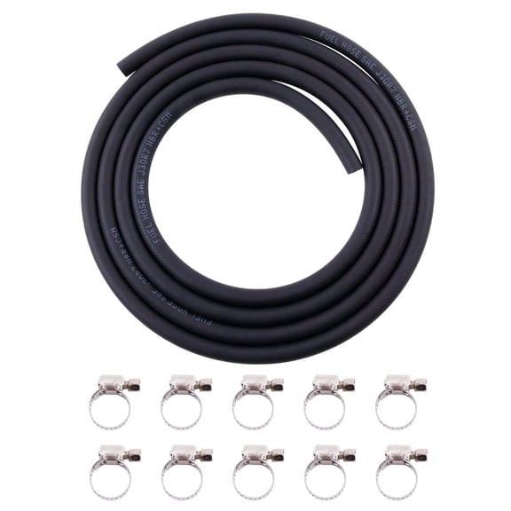 OHOB-COOL Performance 3/8 Inch (10mm) ID NBR Fuel Line Hose，10 FT with 10 PCS Hose Clamps，Push-on/Lock Fuel Line Hose