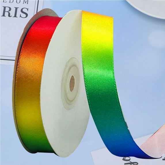 OHOIOLLA 1 Roll Wrapping Ribbon For Flower Bouquet Multi Colorful Rainbow Gradient 2200x1In