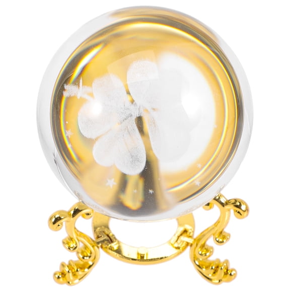 OHOIOLLA 1 Set Crystal Ball Elegant Design For Home Decor With Engraving Golden Sphere 2.36x2.36x2.36in