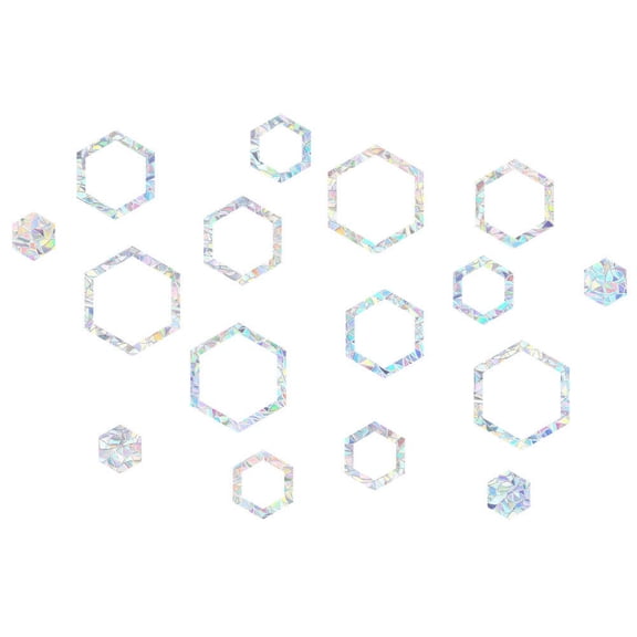 OHOIOLLA 1 Set of Unique Hexagon Stickers Sky-blue Removable Window Cling for School Party Decor