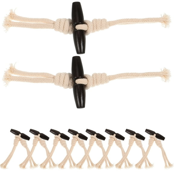 OHOIOLLA 10 Pairs Coat Toggle Buttons for Diy Craft Projects Beige Wood