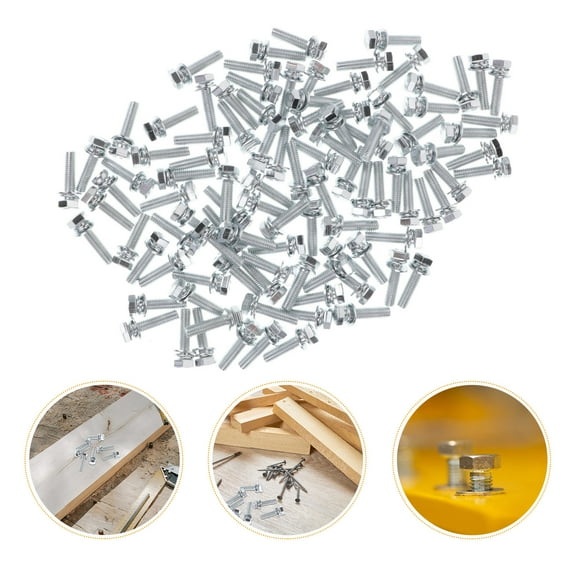 OHOIOLLA 100Pcs Flat Head Screw Bolts for Diy and Various Hardware Applications