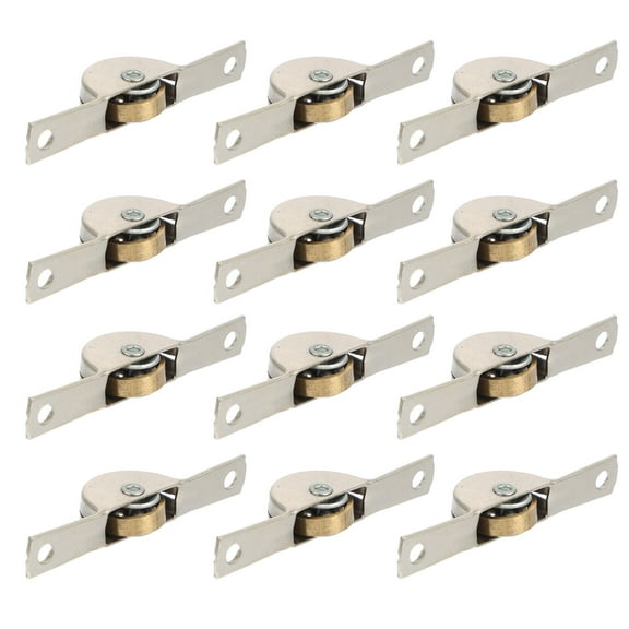 OHOIOLLA 12Pcs Stainless Steel Sliding Door Roller for Cabinet Drawer 5.4X0.6X0.3In