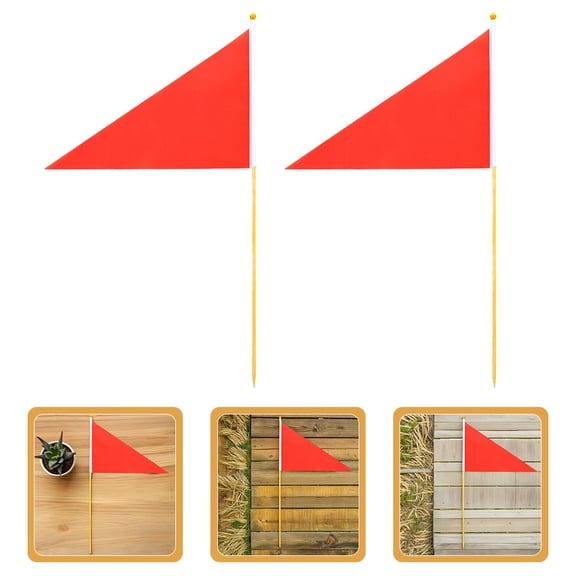 OHOIOLLA 12Pcs Yard Marker Flags Red Durable Lawn Flags for Safety Warning and Irrigation Marking