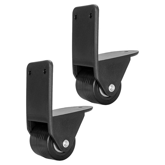 OHOIOLLA 1Pair Side Mount Casters for Speaker Cabinet with L Shape Plate Non Swivel Rubber Wheels Black