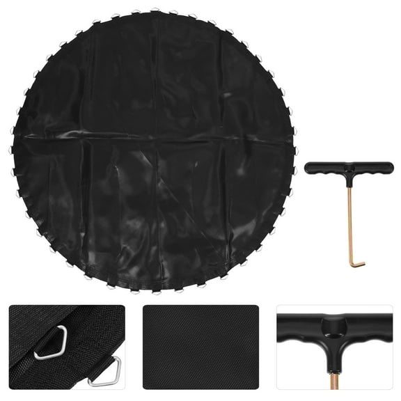 OHOIOLLA 1Pcs Black Circular Trampoline Mat For Home Use 142.0x142.0x0.6In Jumping