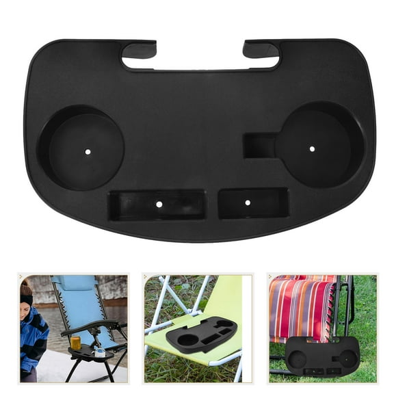 OHOIOLLA 1Pcs Black Plastic Recliner Table Tray For Lounging And Snack Holding