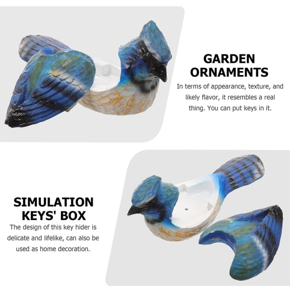 OHOIOLLA Outdoor Resin Key Hider Box, 1 Piece Garden Key with Shape Design, Weatherproof Key Storage 11.8x2.95x2.68in