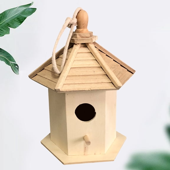OHOIOLLA 1Set Bird Nesting Box Light Brown Wood For Outdoor Bird Lovers