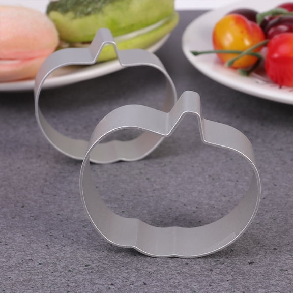 OHOIOLLA Pumpkin Cookie Molds Plated Silver Cookie Cutters Baking Tool for Fall Party 2Pcs