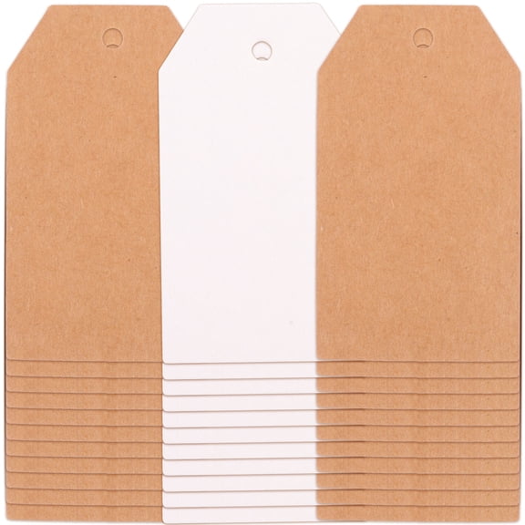 OHOIOLLA 200Pcs White Blank Hanging Tags Oval with Hole 1.57X0.04in for Christmas and Labeling