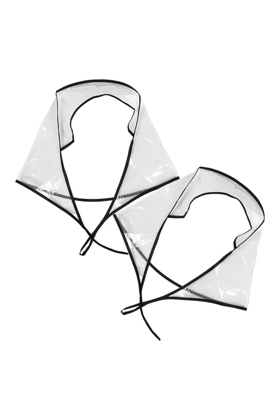 2PCS Clear Plastic Rain Bonnet For Women Waterproof