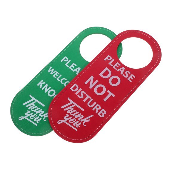 OHOIOLLA 2Pcs Double Sided Office Door Sign Do Not Disturb and Please Welcome Knock Door Hanger