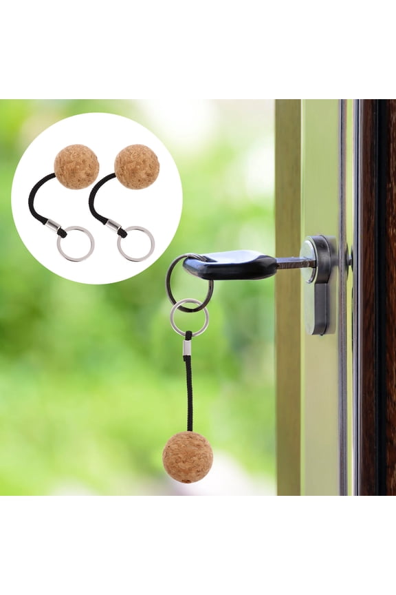 2Pcs Floating Key Chains Cork Ball for Outdoor Adventures