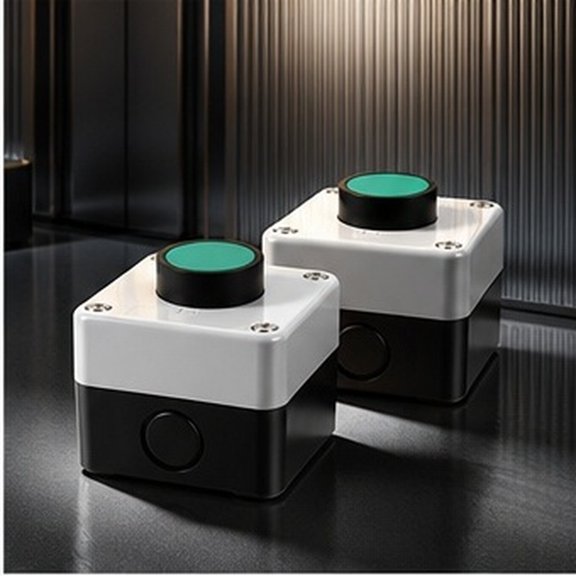 OHOIOLLA 2Pcs Industrial Elevator Emergency Stop Button with Weatherproof Mushroom Push Button and Lockout Cover