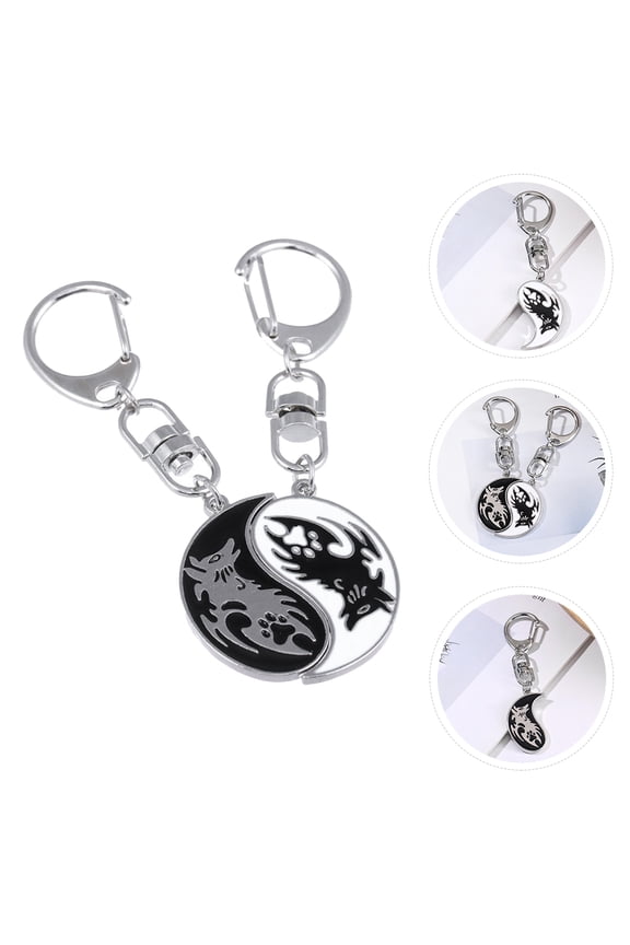 2Pcs Key Chain Zinc Alloy Wolf Head for Men and Women Casual Wear