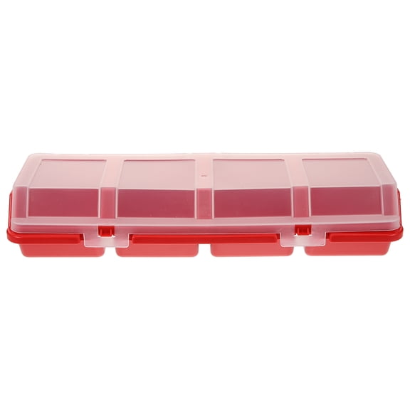 OHOIOLLA Compartment Screw Case Screw Organizer Box Red PP 2Pcs