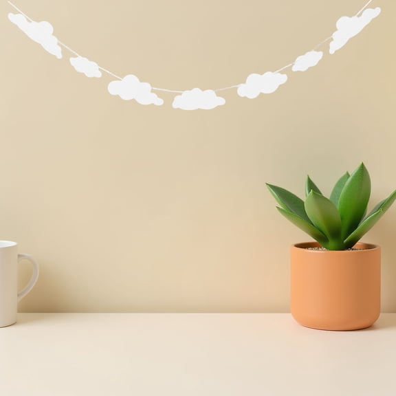 OHOIOLLA 2pcs White Cloud Garland Hanging Decorations for Birthday Party