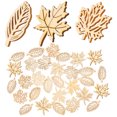 thumbnail image 1 of OHOIOLLA 40Pcs Wooden Maple Leaves Cutout Craft Supplies for Artists Diy Crafting Ornament Decoration, 1 of 8