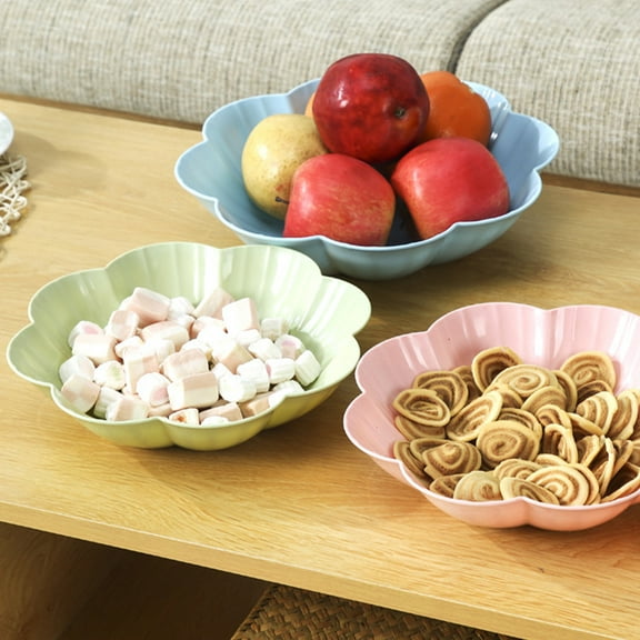 OHOIOLLA 4Pcs Light Green Flower Shaped Snack Bowl Plastic For Party Use And Home Dining