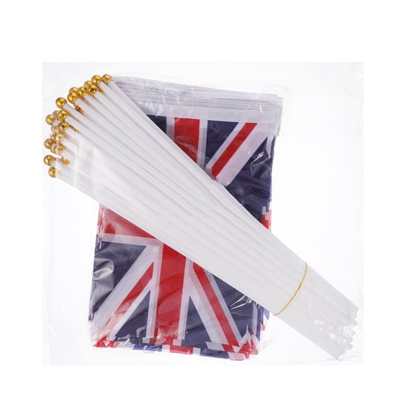 OHOIOLLA Uk Handheld Flag Union Jack Lightweight Material for Sports and Home 50Pcs