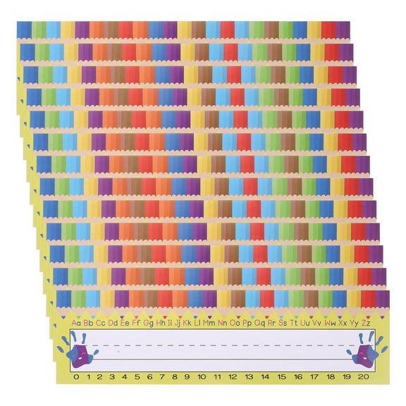 OHOIOLLA 60 Pieces Assorted Color Coated Paper Nameplates for Classroom Desk Name Tag 11.00X3.14X0.04in