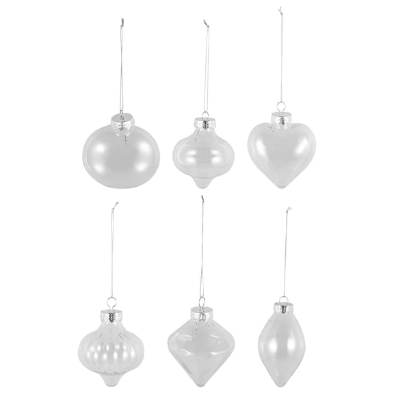 OHOIOLLA Transparent Pet Christmas Balls for Elegant Festive Decor 6Pcs